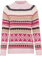 Powder Rose Patterned Knit Jumper