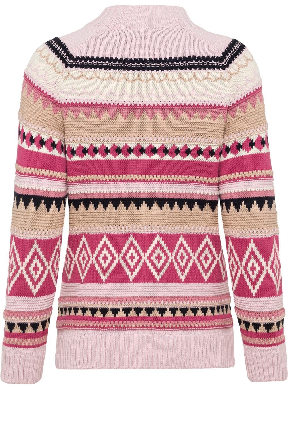 Powder Rose Patterned Knit Jumper
