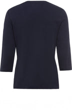Power Navy Abstract Floral Sleeve Top