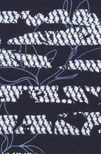 Power Navy Abstract Floral Sleeve Top