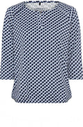 Power Navy Abstract Print Clara Top