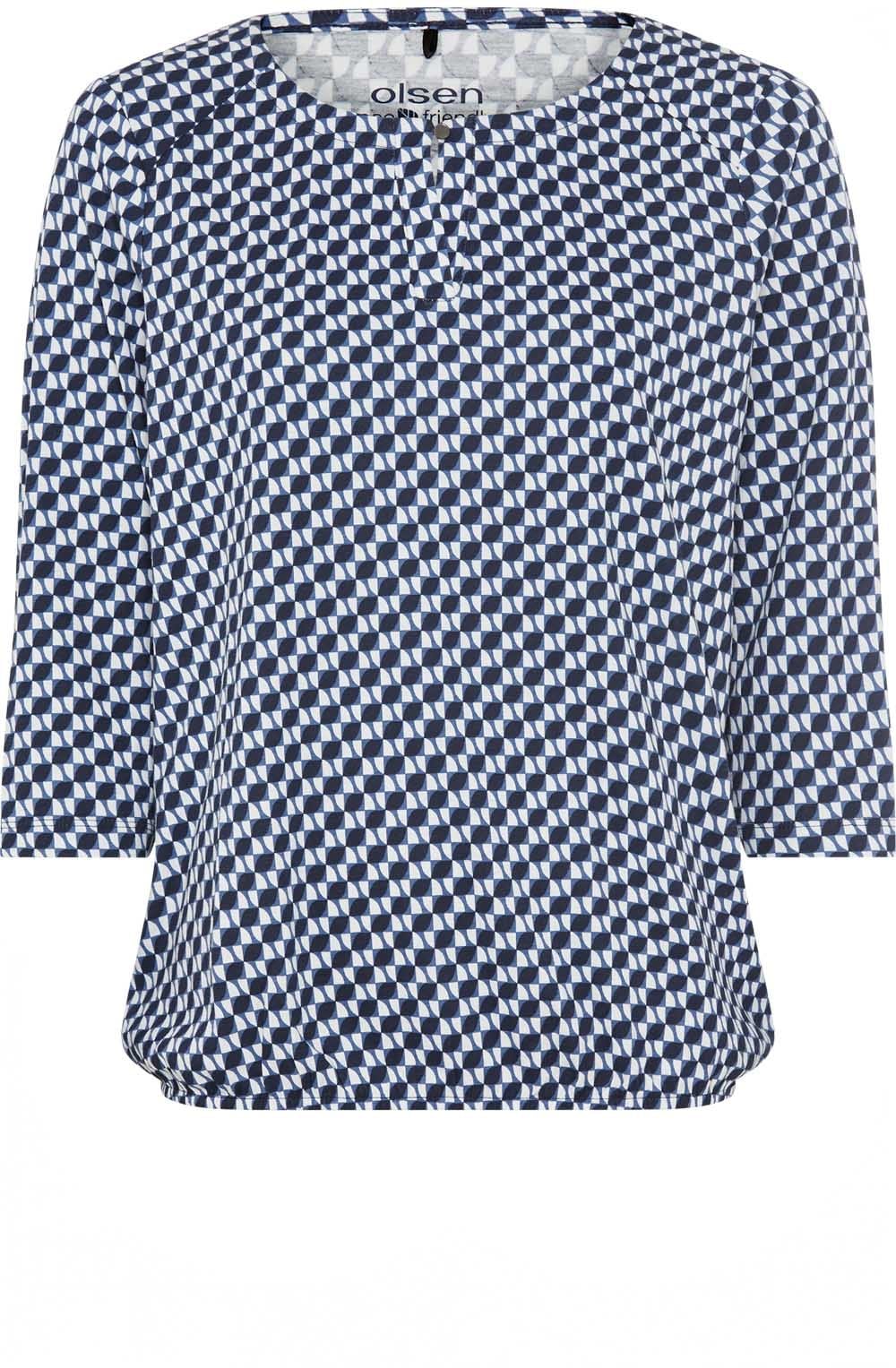 Power Navy Abstract Print Clara Top