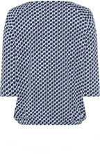 Power Navy Abstract Print Clara Top