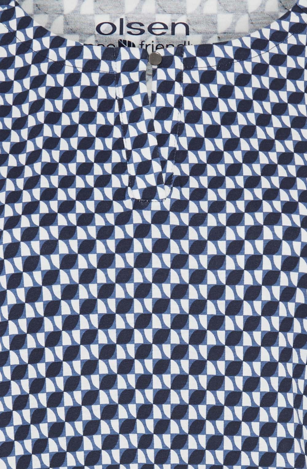 Power Navy Abstract Print Clara Top