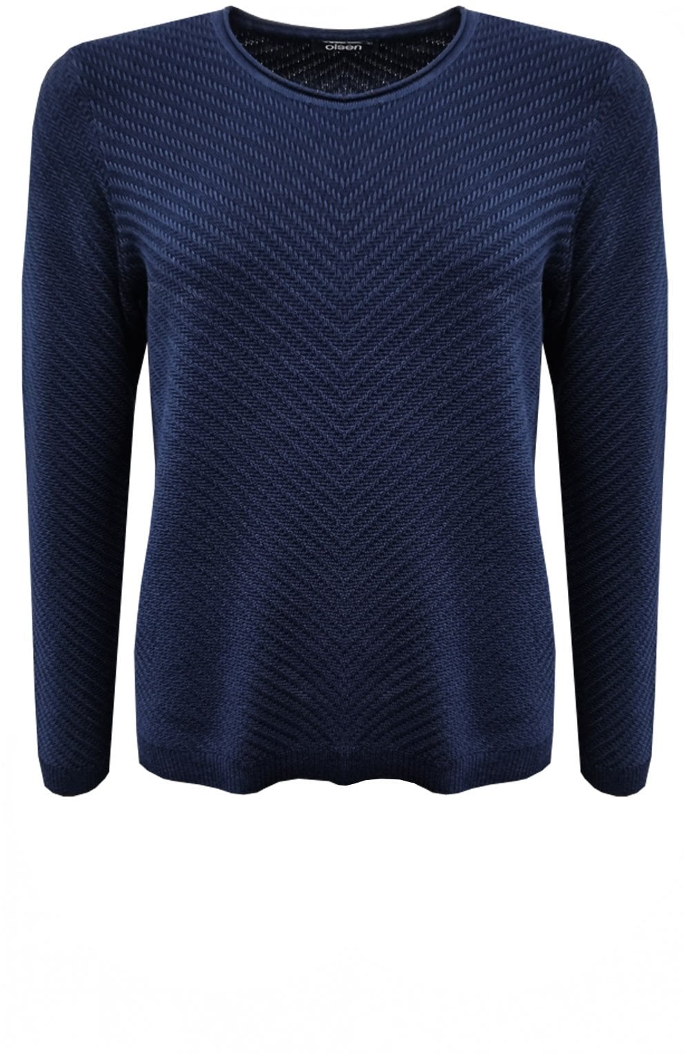 Power Navy Diagonal Knit Henny Jumper