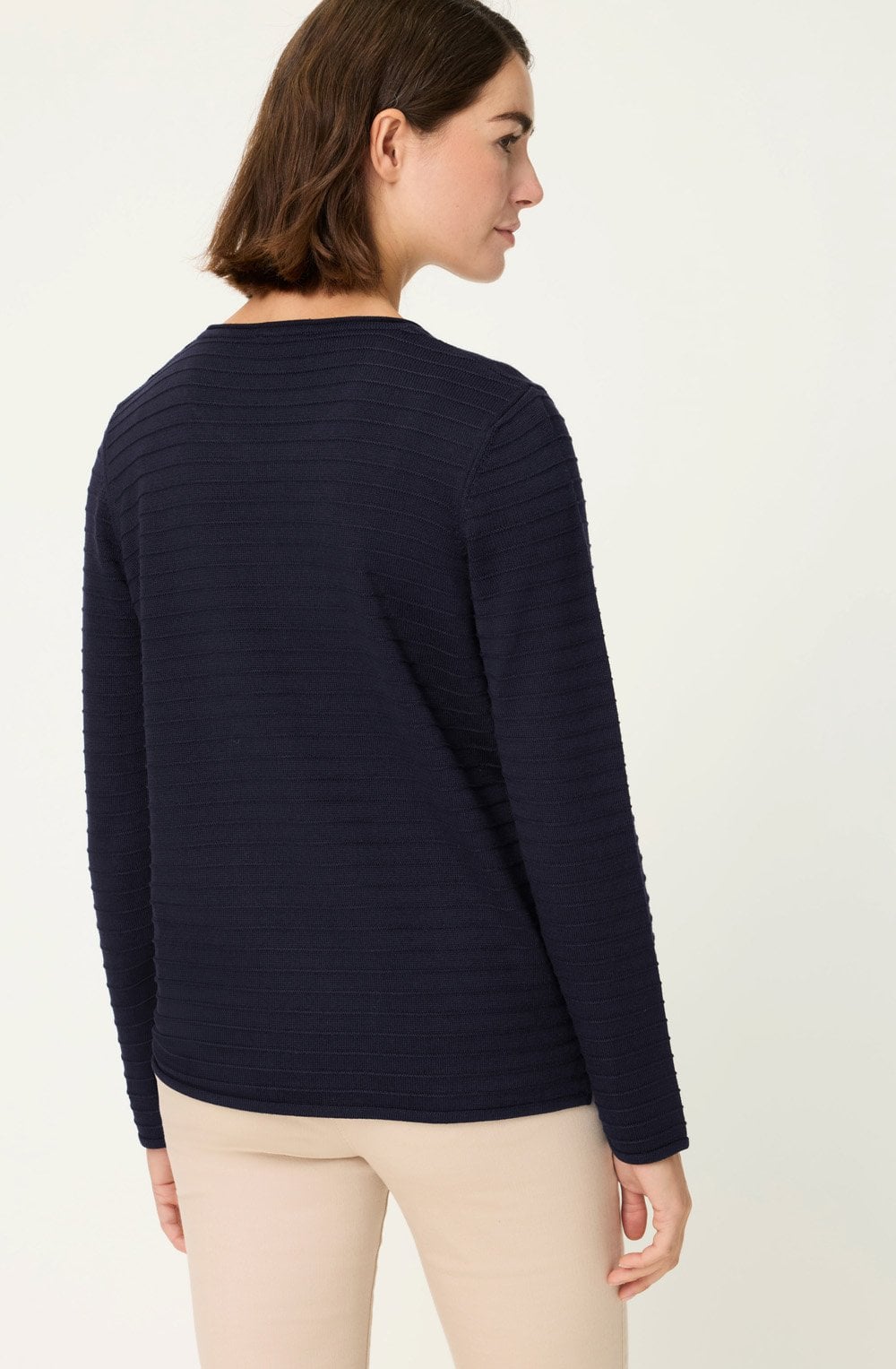 Power Navy Diagonal Knit Henny Jumper