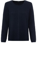 Power Navy Diagonal Knit Jumper