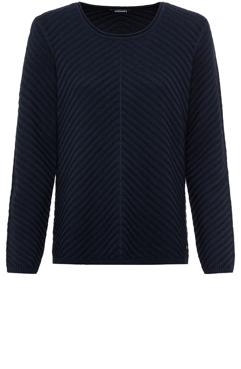 Power Navy Diagonal Knit Jumper