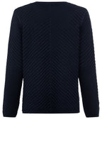 Power Navy Diagonal Knit Jumper