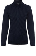 Power Navy Diagonal Ribbed Cardigan