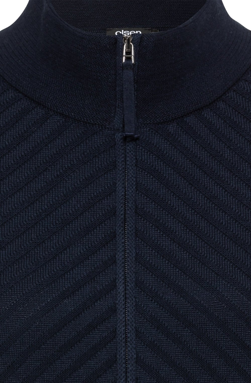 Power Navy Diagonal Ribbed Cardigan