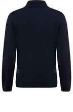 Power Navy Diagonal Ribbed Cardigan