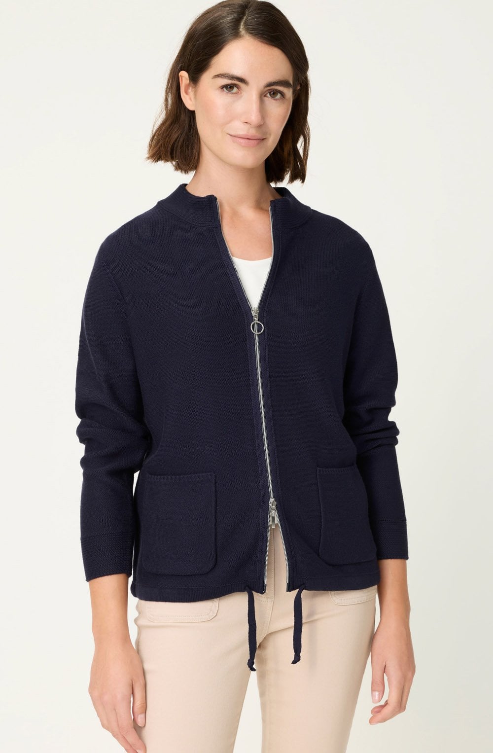 Power Navy Drawstring Henny Cardigan