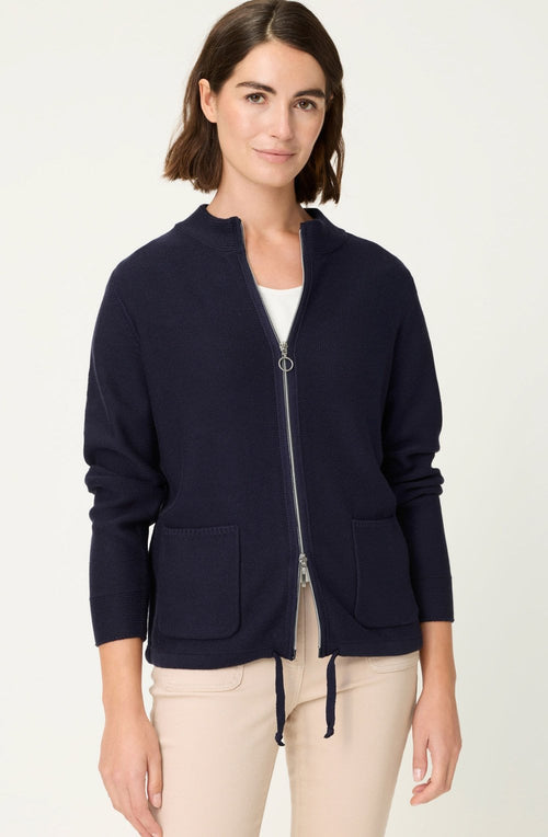 Power Navy Drawstring Henny Cardigan