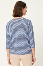Power Navy Graphic Print Clara Top