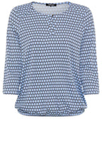 Power Navy Graphic Print Clara Top