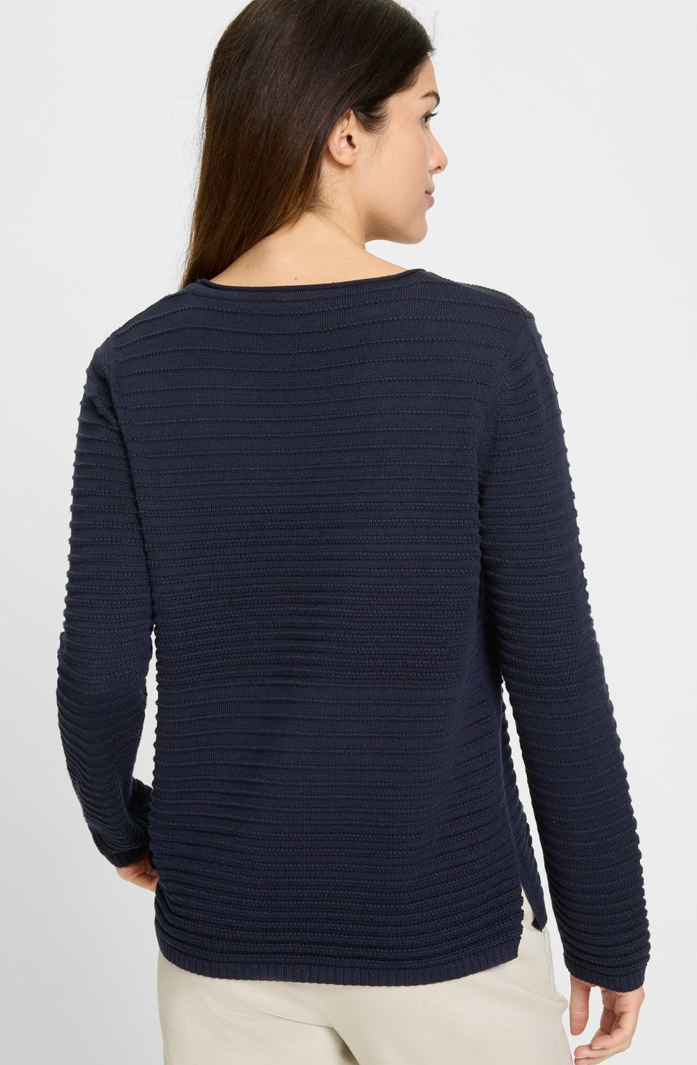 Power Navy Horizontal Knit Henny Jumper