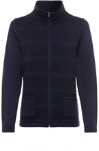 Power Navy Horizontal Ribbed Cardigan