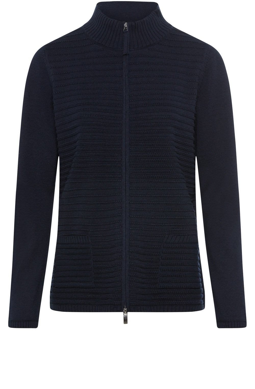 Power Navy Horizontal Ribbed Cardigan