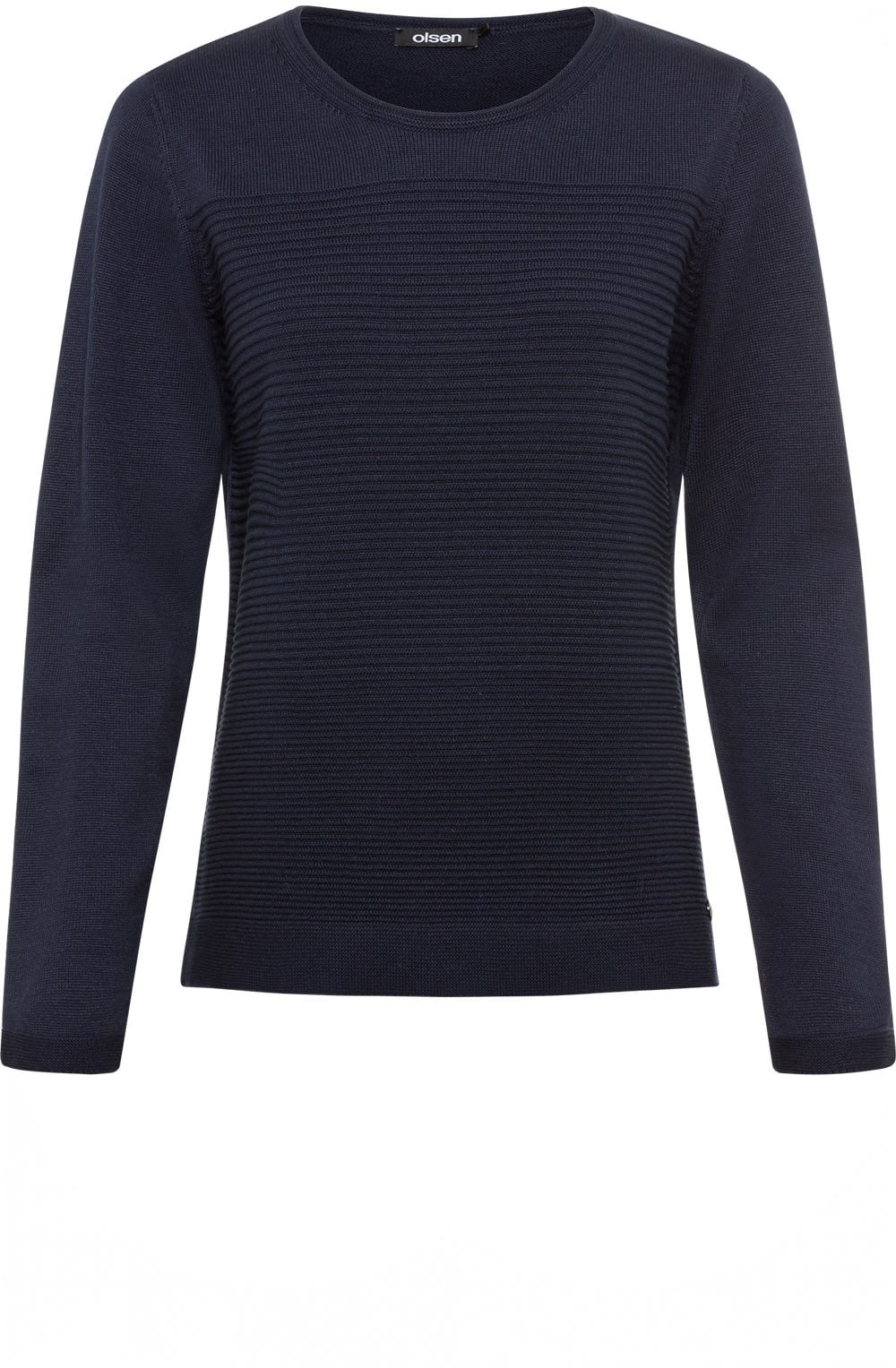 Power Navy Horizontal Ribbed Jumper