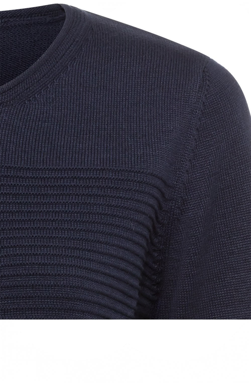Power Navy Horizontal Ribbed Jumper