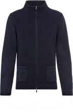 Power Navy Patterned Knit Cardigan