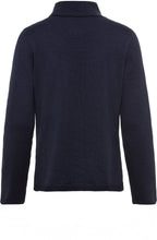 Power Navy Patterned Knit Cardigan