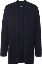 Power Navy Ribbed Open Cardigan