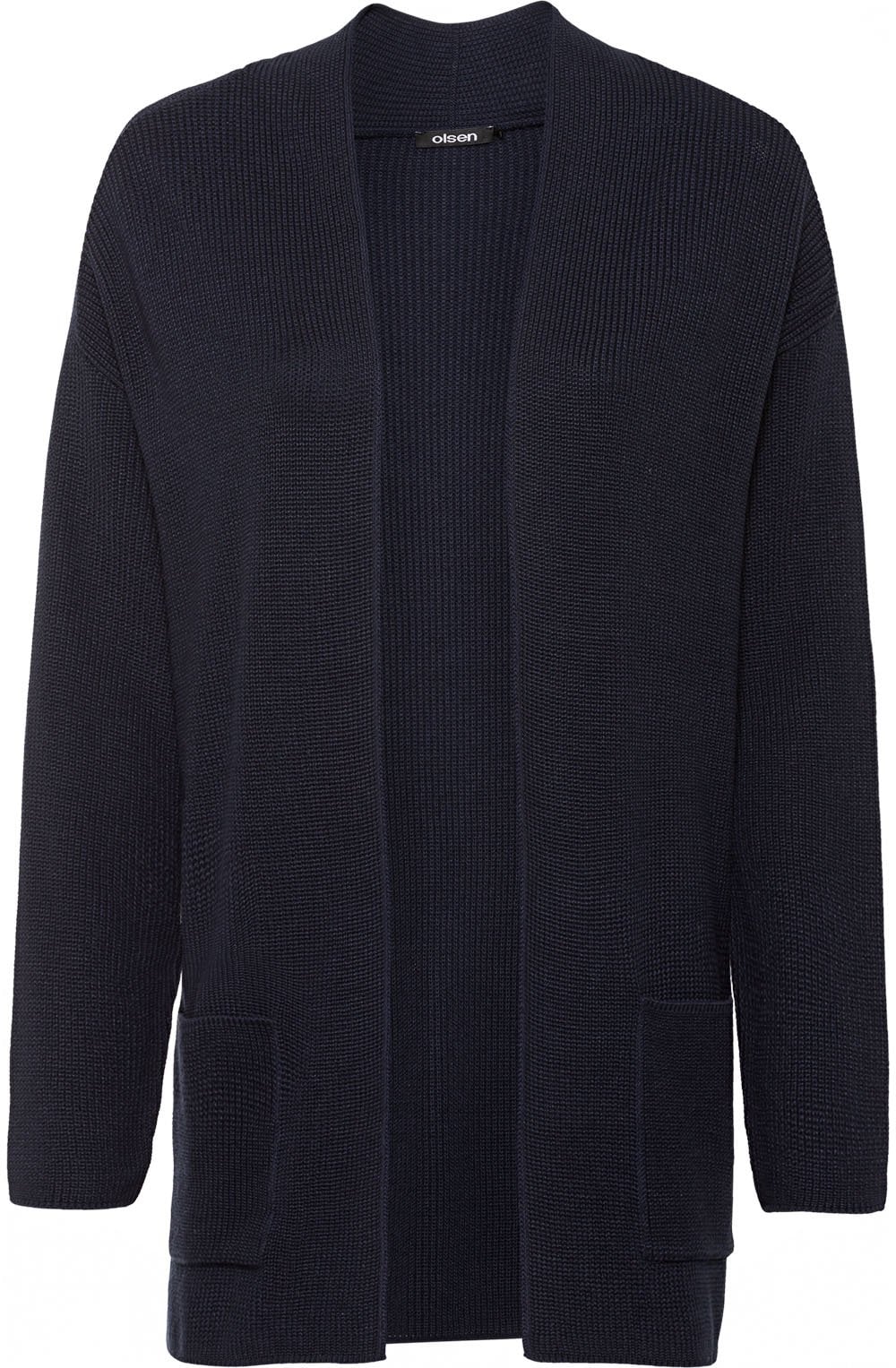 Power Navy Ribbed Open Cardigan
