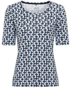 Power Navy Spotted Round Neck Edda T Shirt