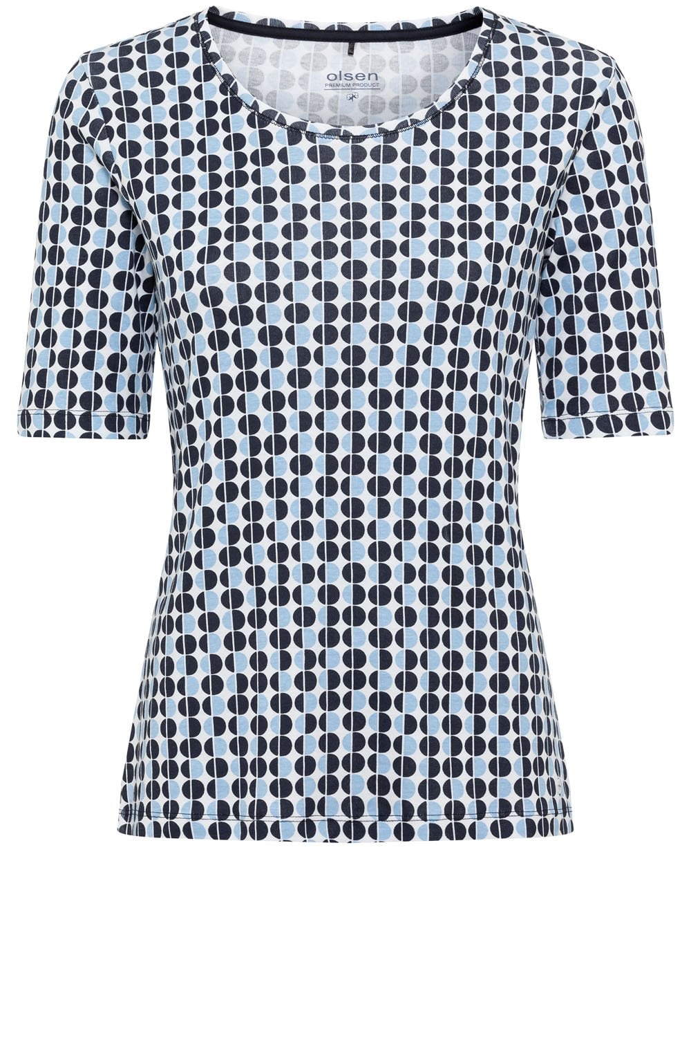 Power Navy Spotted Round Neck Edda T Shirt