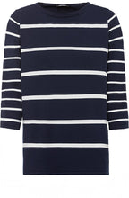 Power Navy Striped Fine Knit Pullover