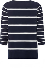 Power Navy Striped Fine Knit Pullover