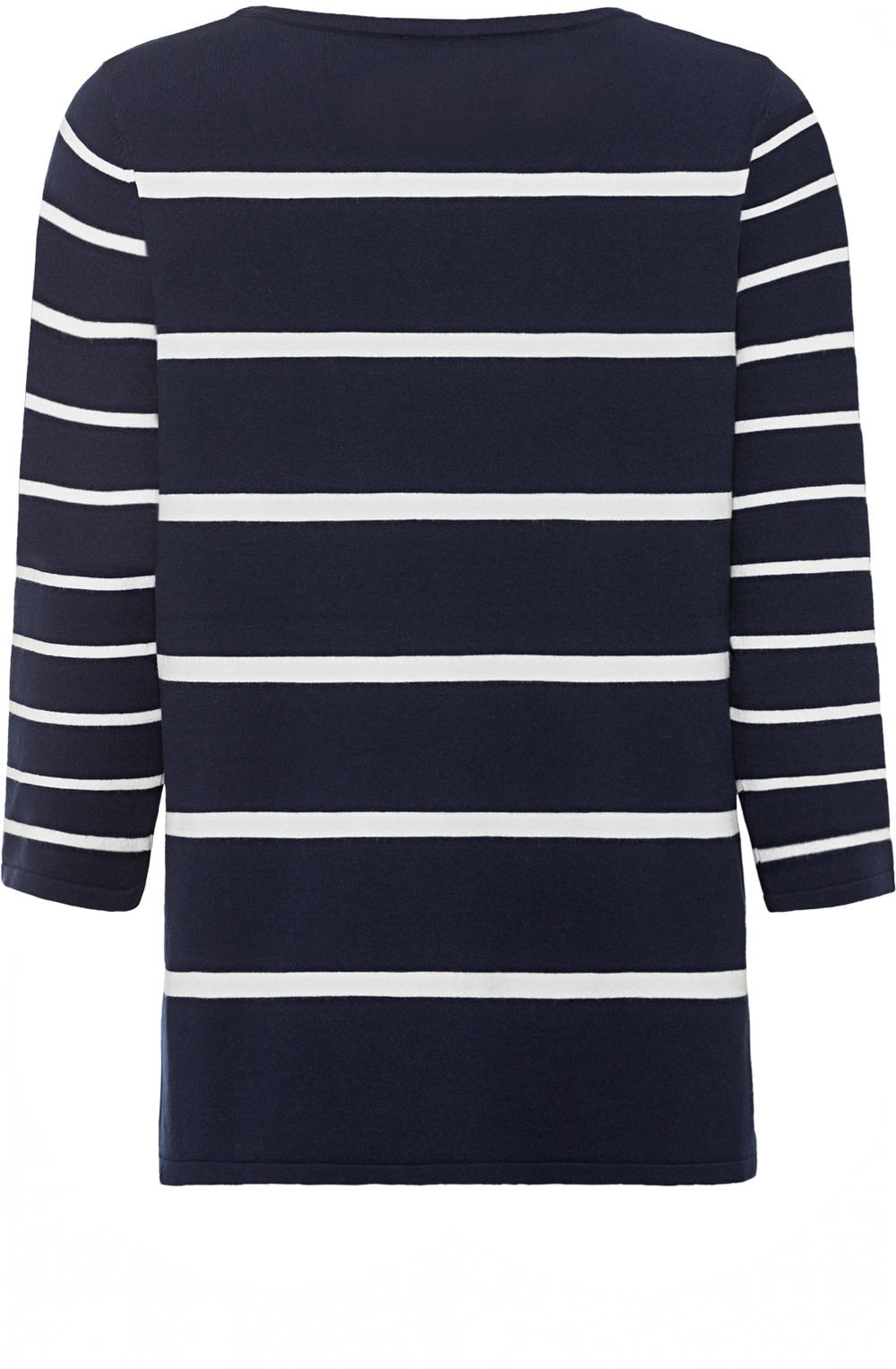 Power Navy Striped Fine Knit Pullover