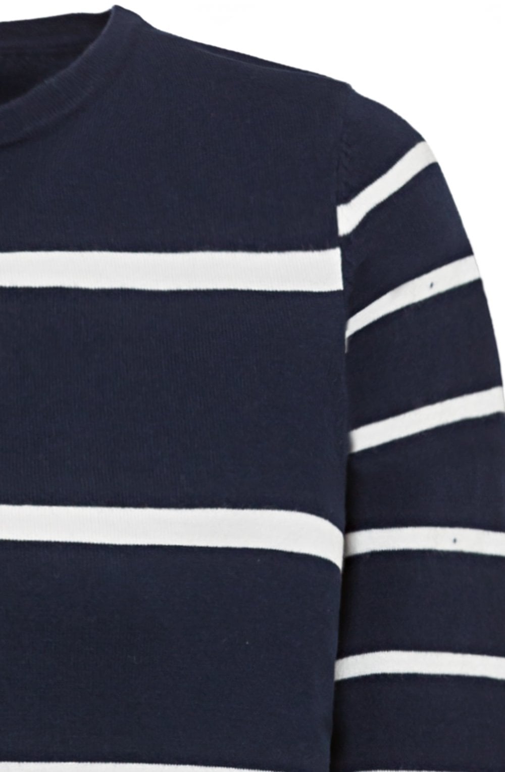 Power Navy Striped Fine Knit Pullover