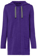 Purple Hooded Cardigan