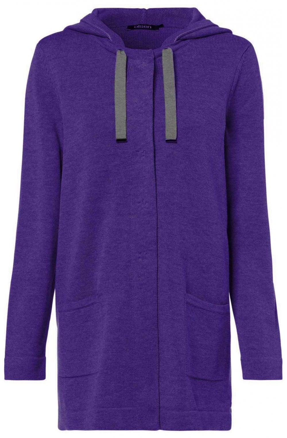 Purple Hooded Cardigan