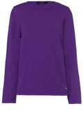 Purple Textured Ribbed Jumper