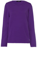 Purple Textured Ribbed Jumper