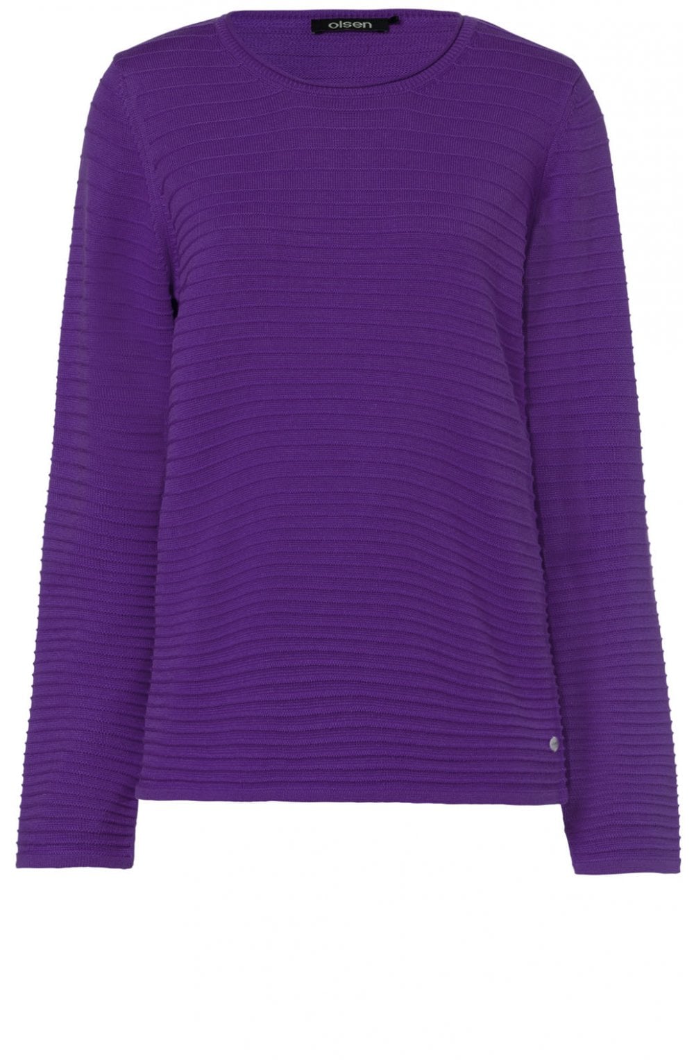 Purple Textured Ribbed Jumper