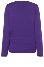 Purple Textured Ribbed Jumper