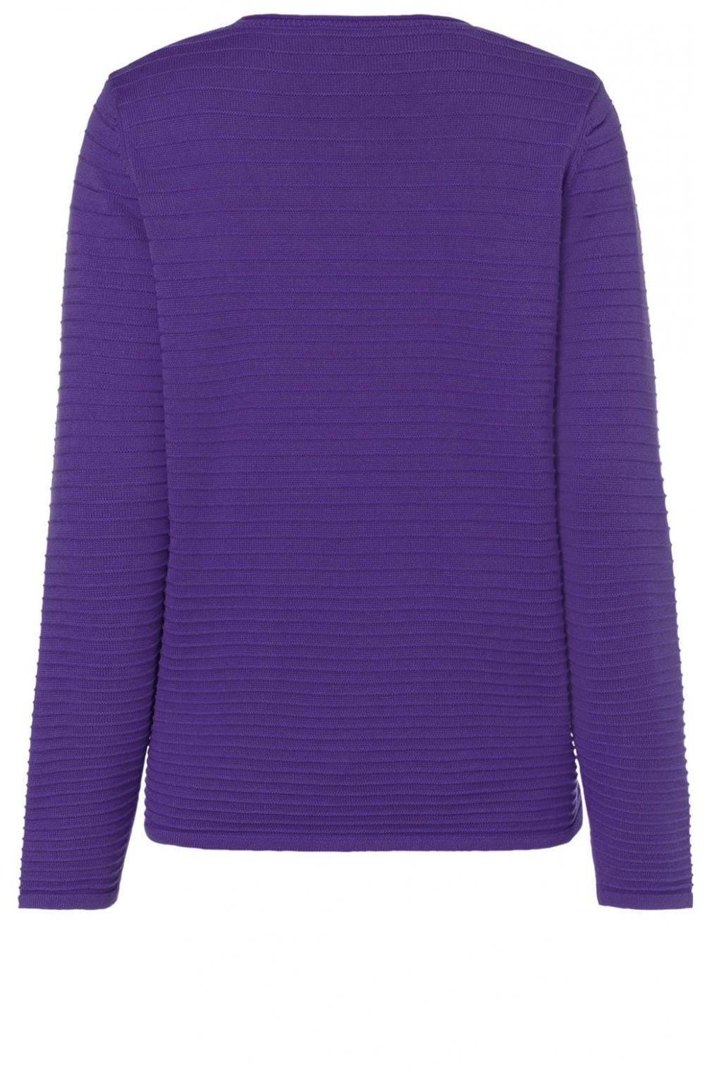 Purple Textured Ribbed Jumper