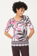 Raspberry and Dark Brown Floral Edda T Shirt