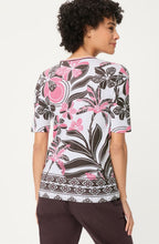 Raspberry and Dark Brown Floral Edda T Shirt