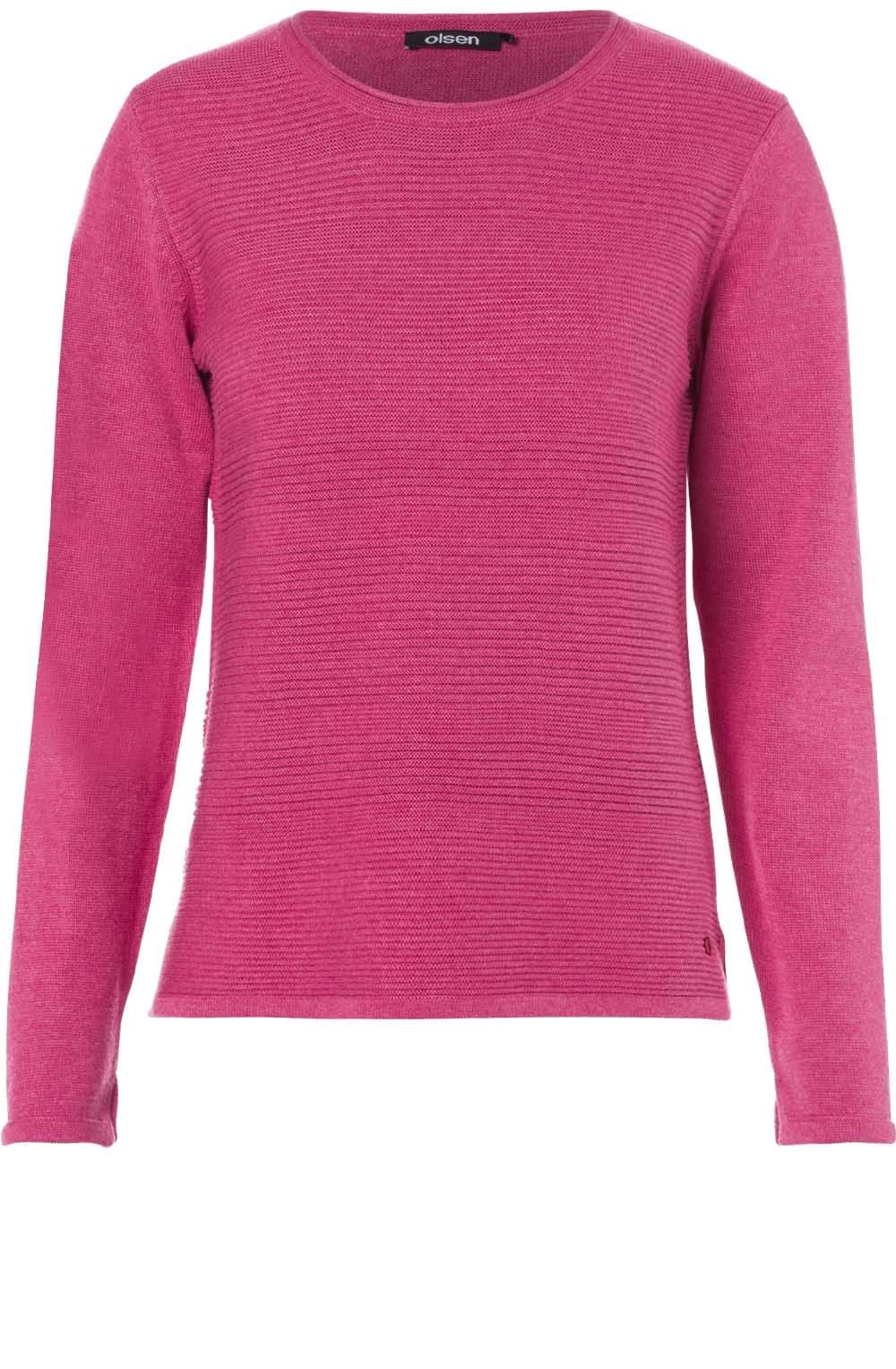 Raspberry Ribbed Knit Jumper