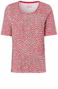 Red Abstract Square Print T Shirt