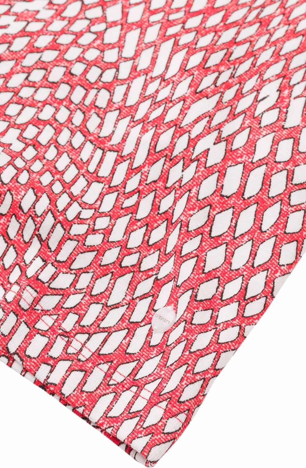 Red Abstract Square Print T Shirt