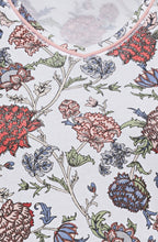 Red and Blue Floral Print T Shirt