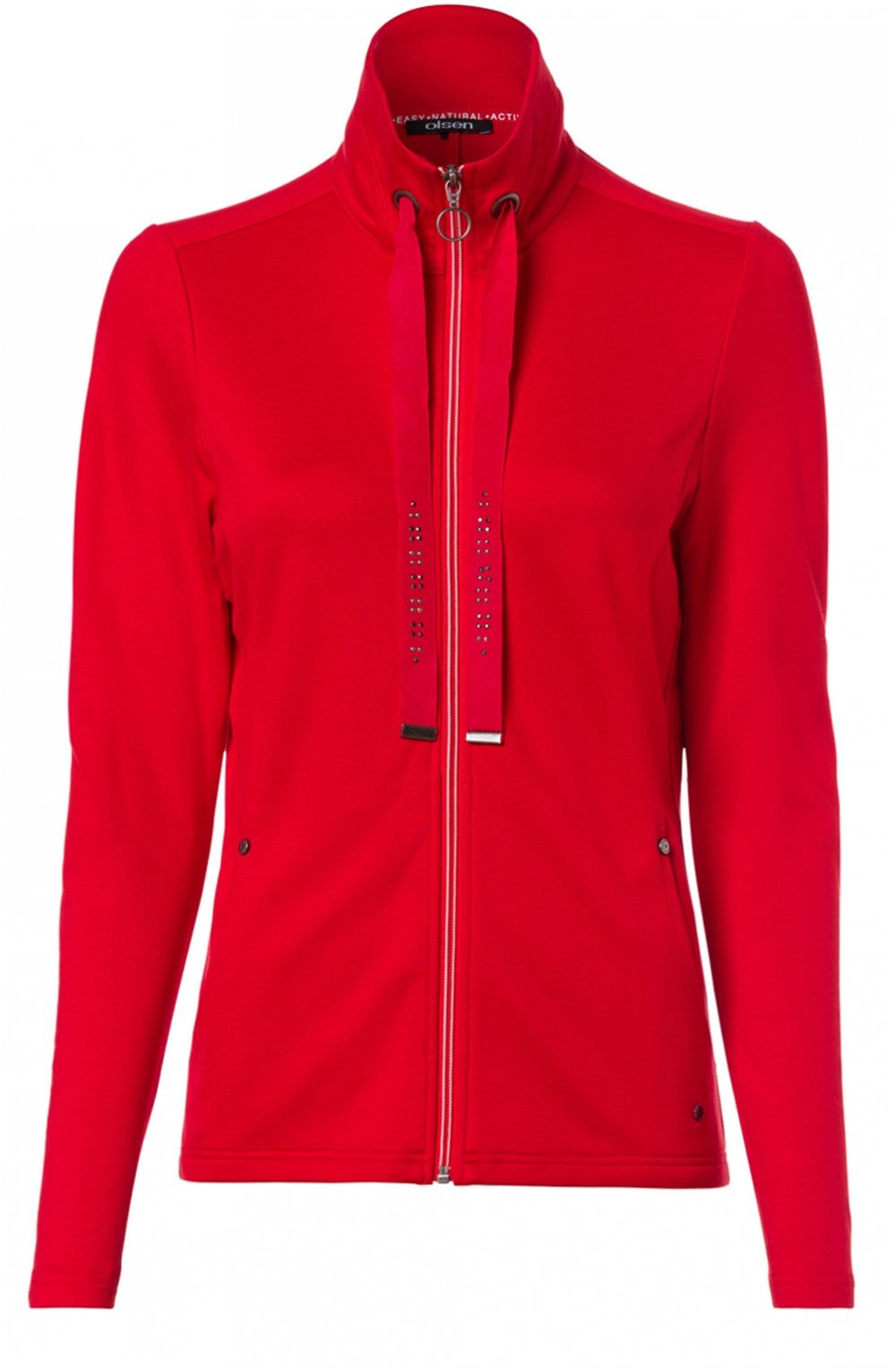 Red Jersey Zip Jacket