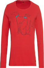 Red Maple Dog Print Top